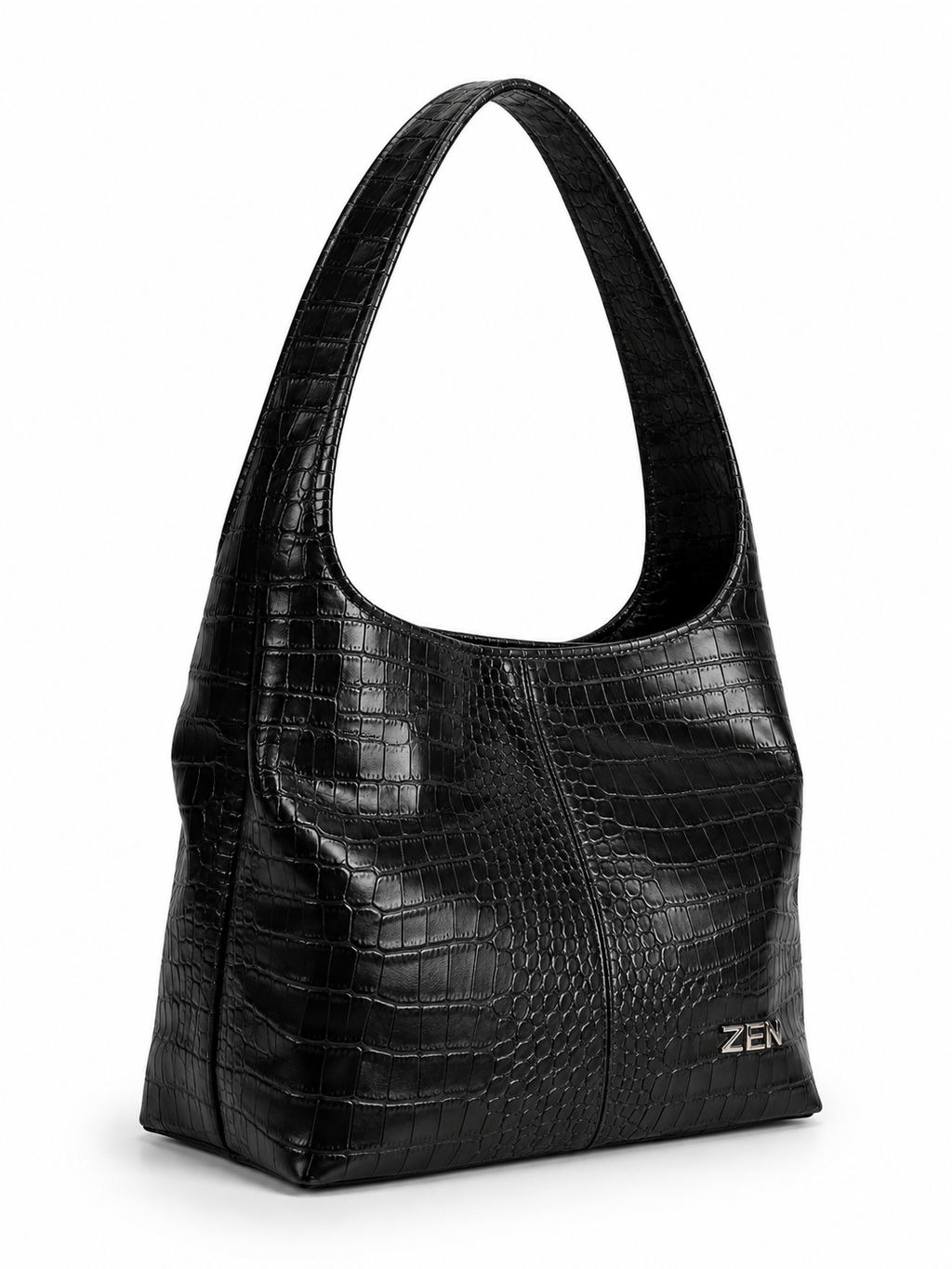 ZEN BLACK LEATHER TOTE BAG
